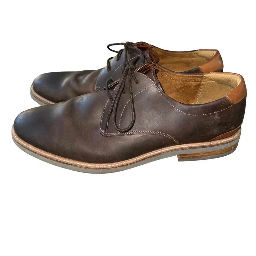 Mens Florsheim Highland Plain Toe‎ Brown Leather Comfort Oxfords Shoes Size 11 M